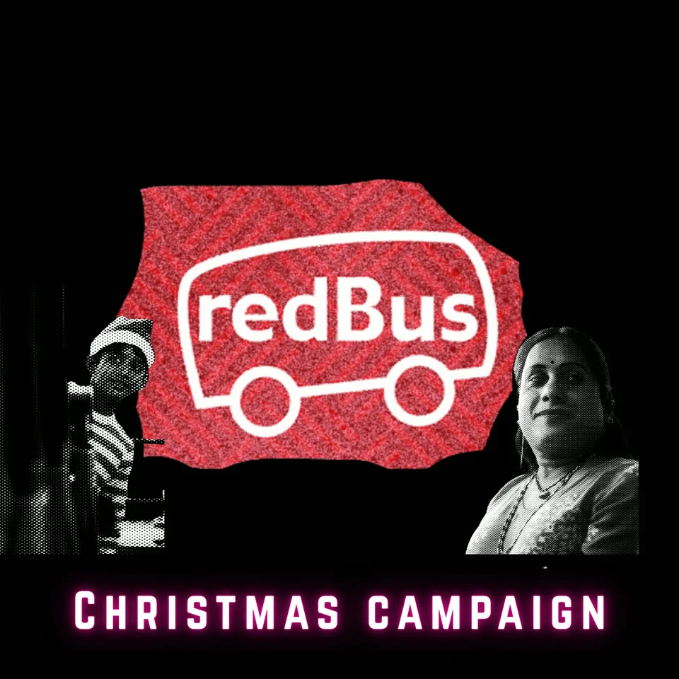 Title card for the redBus Christmas campaign